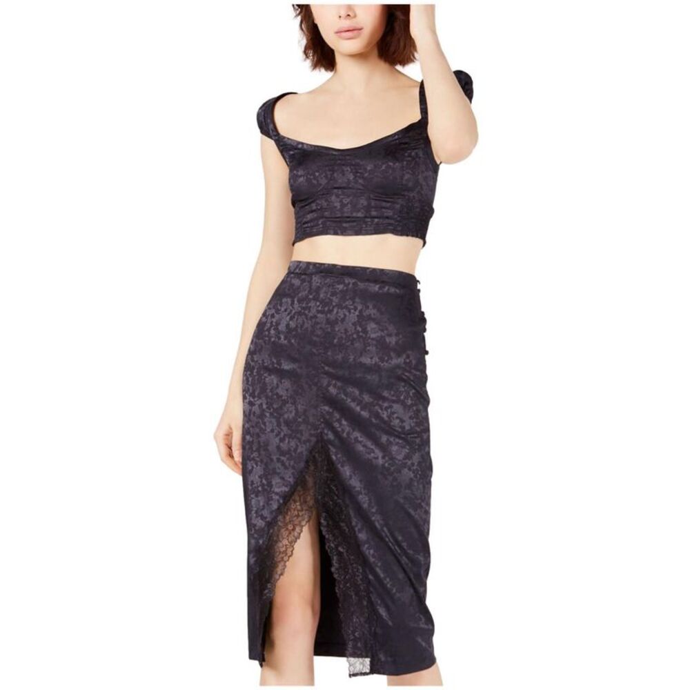 Free People Womens Olmpia Set Peasant Skirt, Black, L, MP